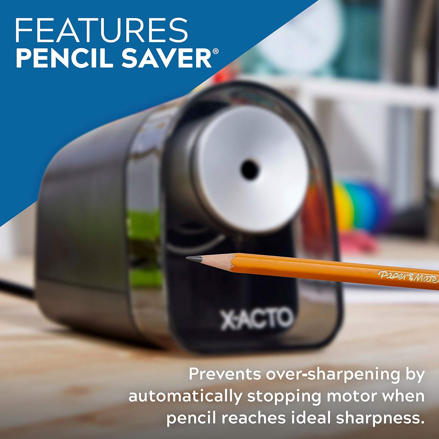 X-ACTO Electric Pencil Sharpener | XLR Heavy Duty Electric Pencil Sharpener, Quiet Motor, Pencil Saver Technology, Auto-Reset and Safe Start : Office Products