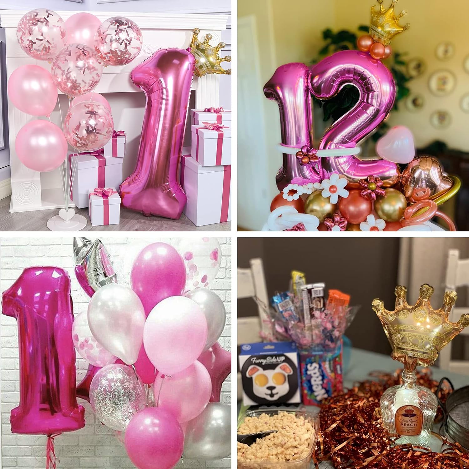 PartyWoo Happy Birthday Balloon Set, Large Number 1 Balloon, Balloons