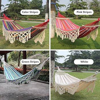 Amazon.com : SQCOOL Cotton Canvas Tassel Hammock, Double