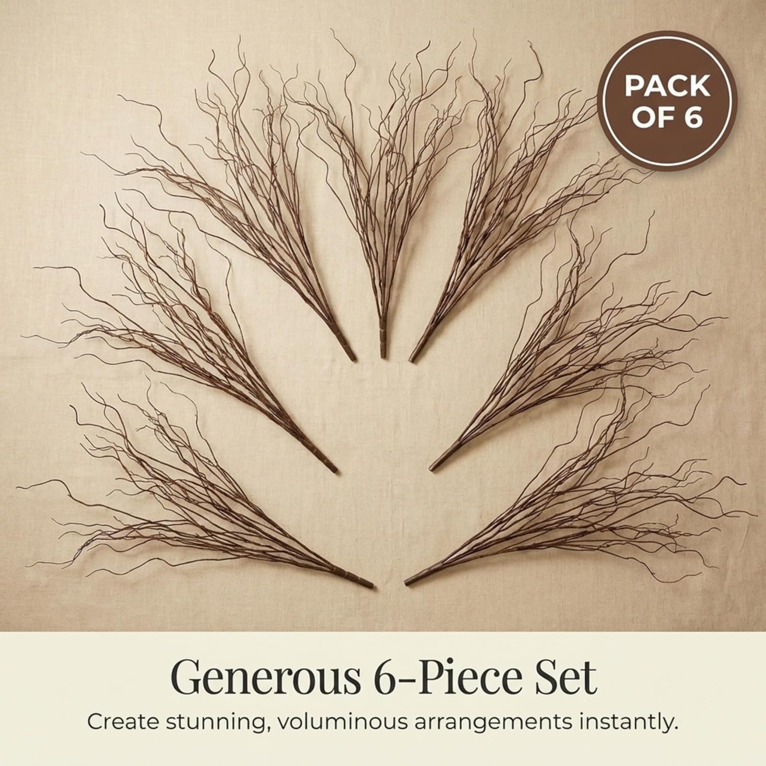 Larksilk 33-Inch Brown Twig Bush Decoration - Natural and Rustic Home Décor Accent - Versatile Indoor or Outdoor Use - Handcrafted and Lifelike Design