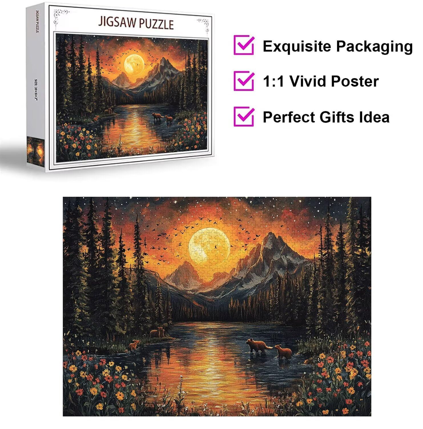 Puzzle 3000 Pezzi Sole calante Puzzle Adulti, Gioco Educativo, n-448