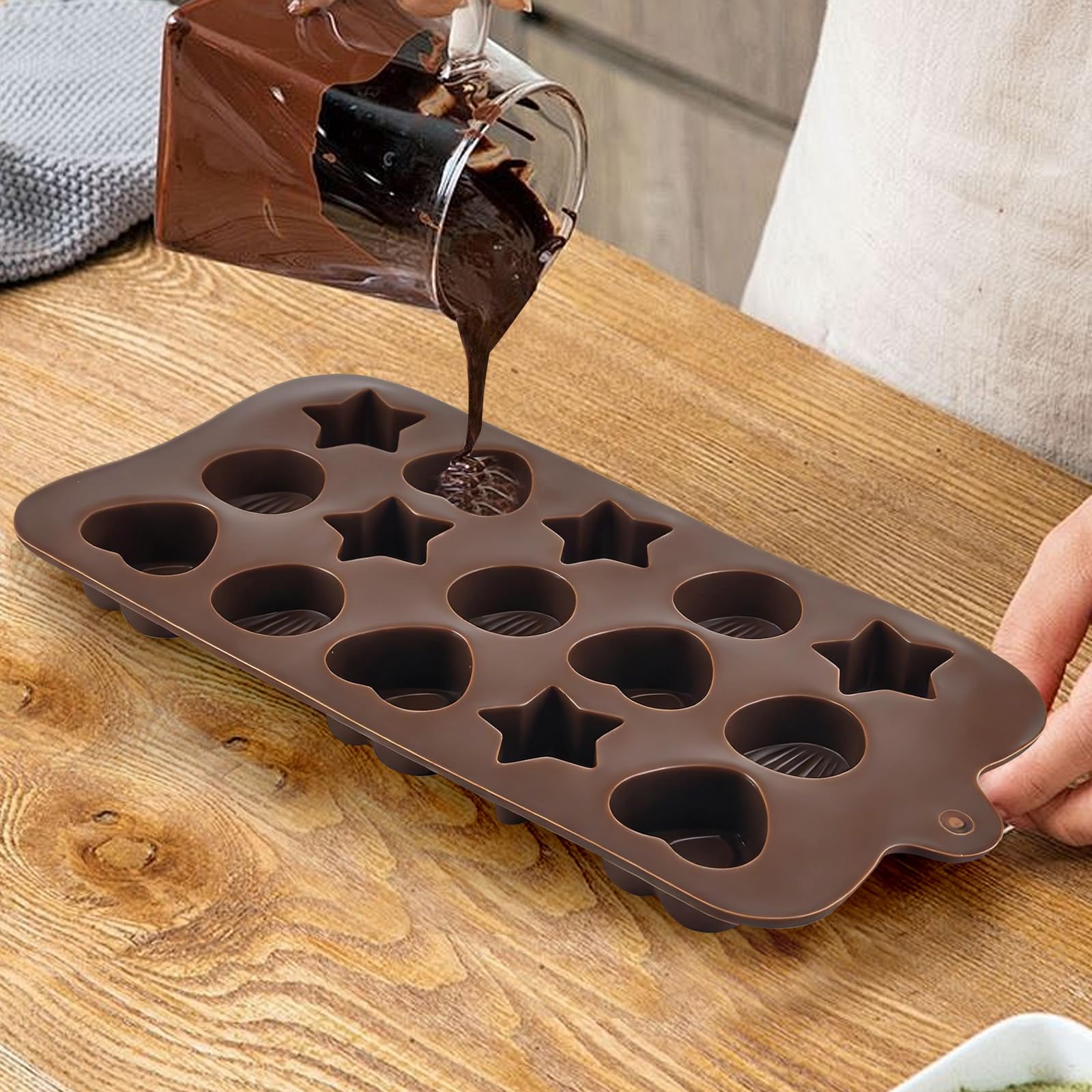 6 silikonowych foremek do czekolady, nieprzywierające formy 3D, uniwersalne do muffinek, babeczek, fondantów i pieczenia DIY