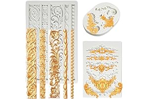 3-Packs Baroque Silicone Molds for Fondant Cake Decorations