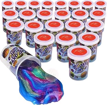 Kicko Marbled Unicorn Color Slime Set - 24-Pack Colorful Galaxy Slimes for Kids - Soft, Gooey Sludge for Sensory Play and Tactile Stimulation - Ideal Easter Party Favors and Educational Slime Kit