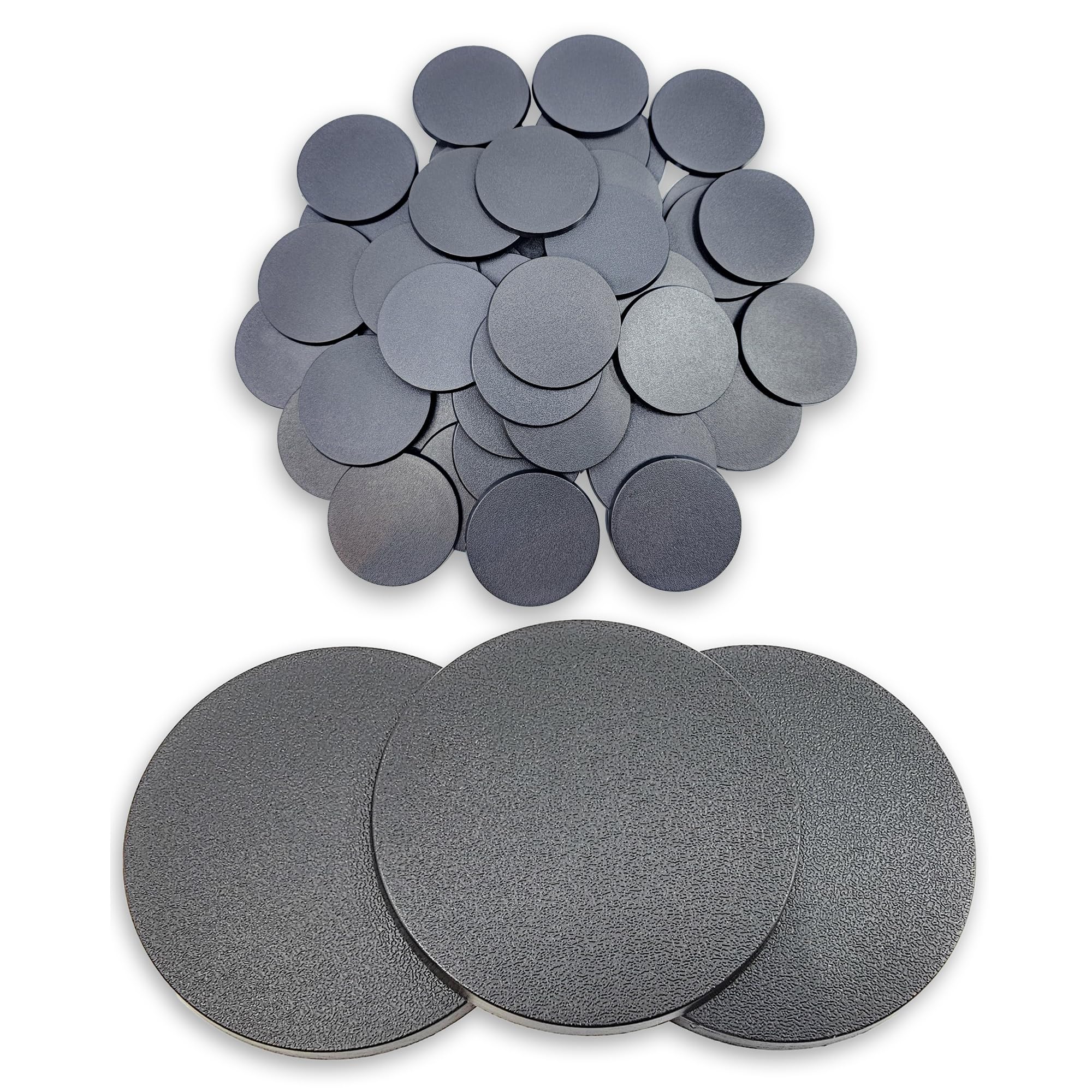 Hobby Heaven 60mm Round Plastic Warhammer Bases - Black Miniature Bases for Wargaming Miniatures Figures - Model Painting Plastic Figures Wargame Miniatures - Durable Tabletop Games Discs (50 pcs)