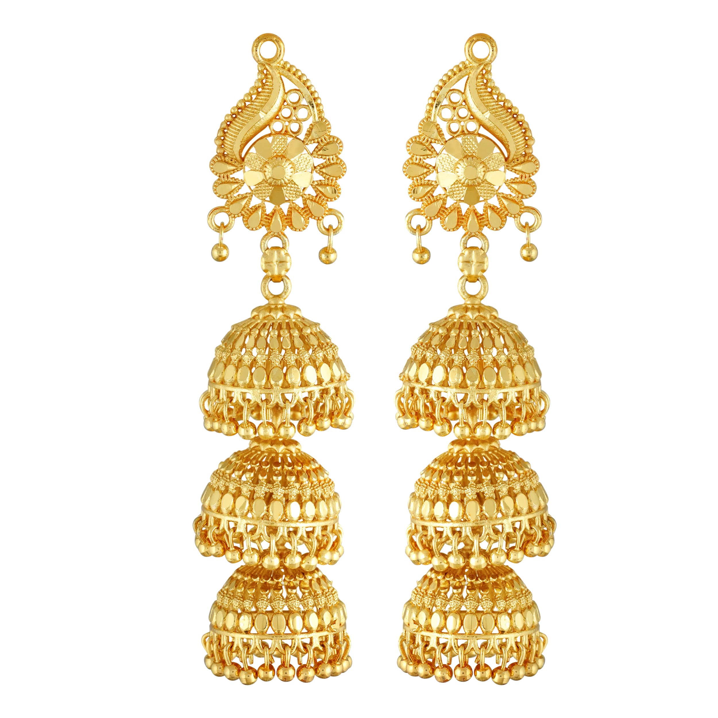 Mansiyaorange Three Layered Golden Jhumki/Jhumka Earrings For Women (B0C2HLGKKK) Amazon Price History, Amazon Price Tracker