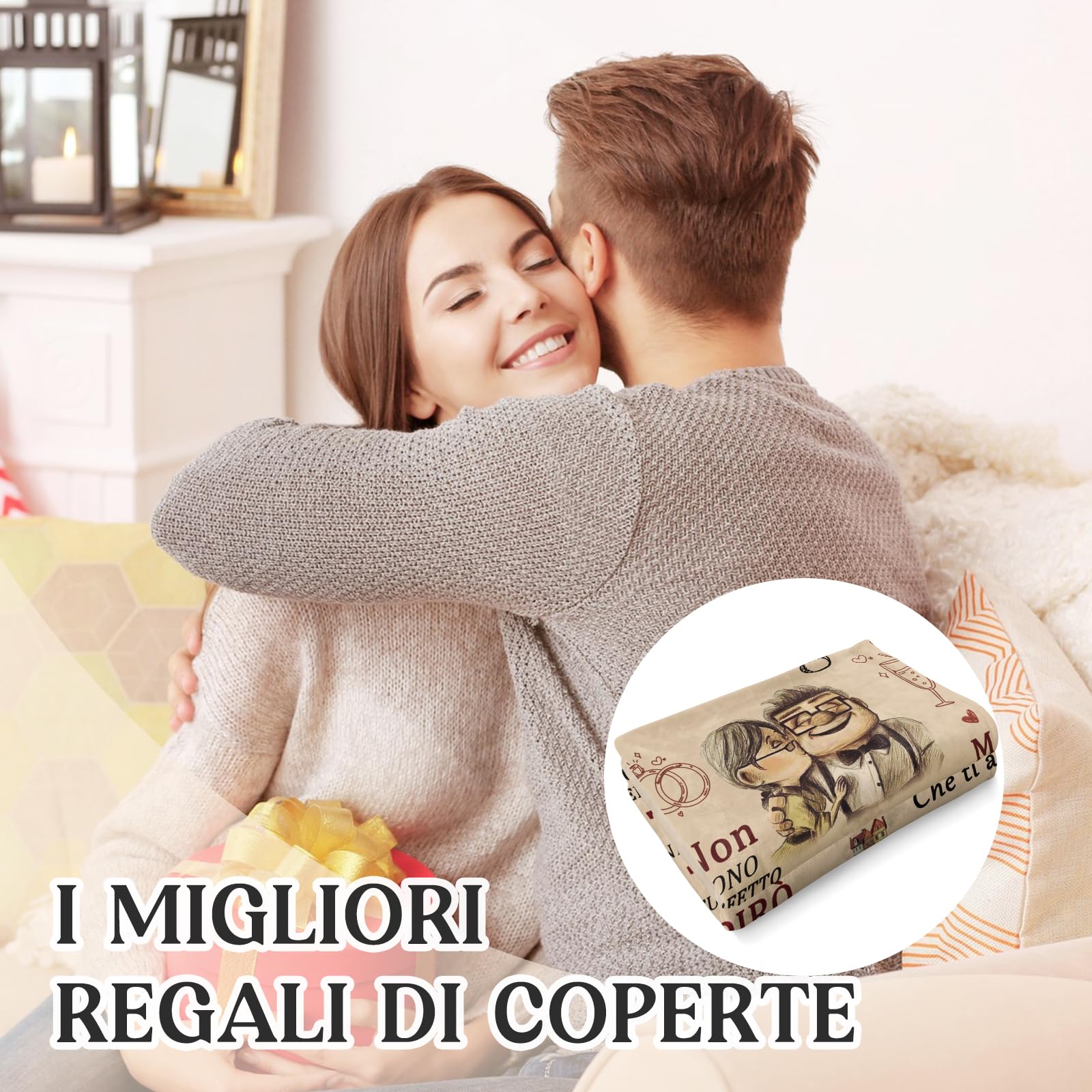 Coperta In Flanella 152x127 Cm Con Scritta D'Amore - Regalo Romantico Per Anniversario Di Matrimonio, Moglie, Fidanzata