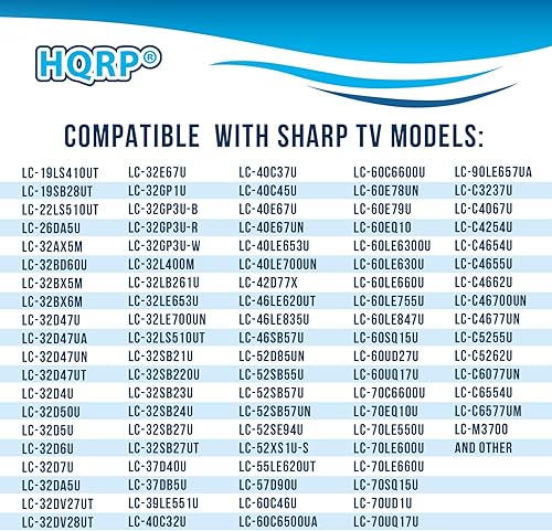 Miniatura 4 de HQRP Control remoto de Smart TV compatible con Sharp TV de repuesto para Sharp Smart TV LC-60E79U LC-52SE94U LC-60LE6300U LC-60E78UN y muchos más