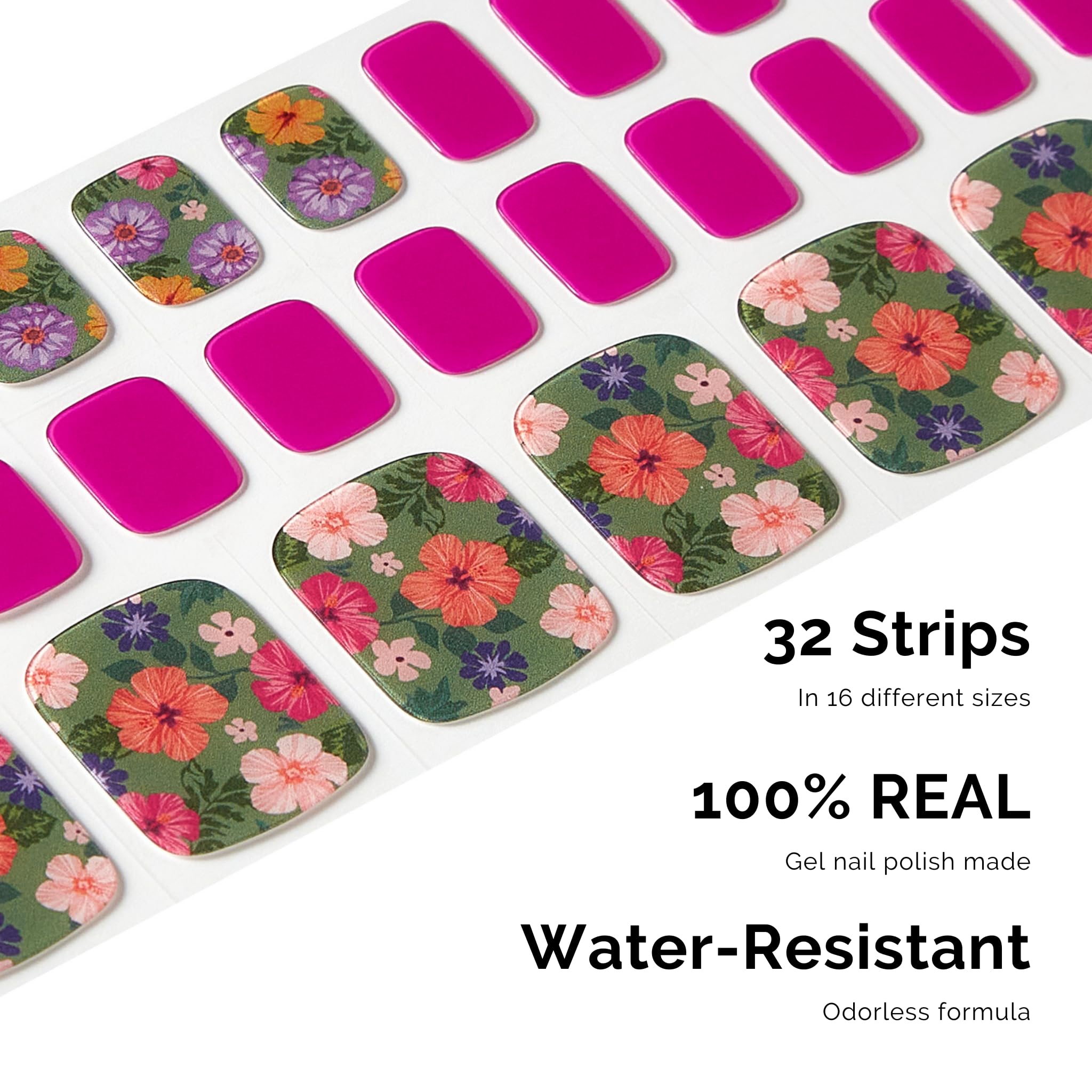 NAILOG Semi Cured Gel Nail Strips, Toe Nail Polish Strips with Glossy Gel Finishing, Retro Jungle - Image 3