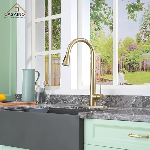 Miniatura 2 de CASAINC Grifo de cocina, grifo de cocina simple con rociador extraíble, fregadero de cocina que ofrece una limpieza eficiente para cocina,