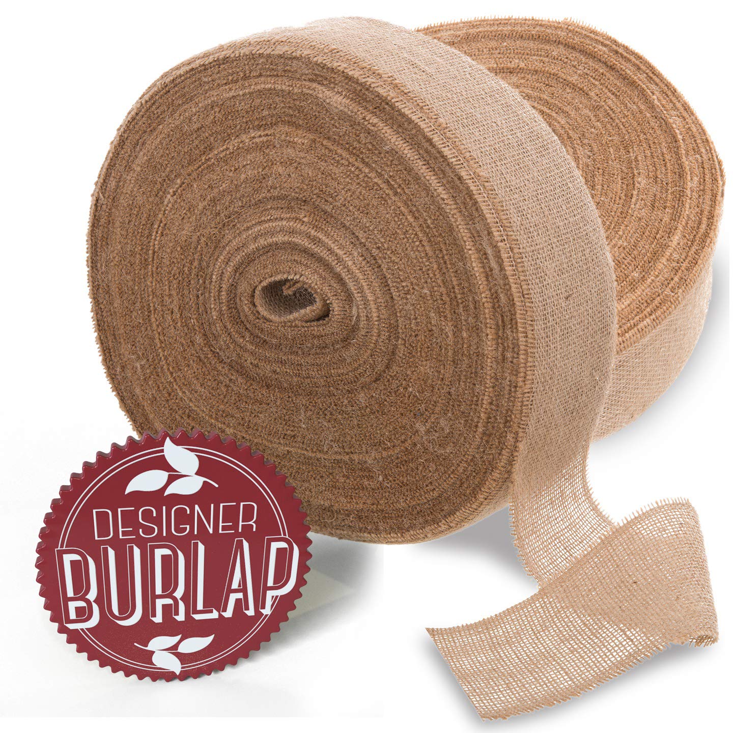 Burlap Ribbon ~ 4" x 100 Yards LONG ~ Burlap Roll. Perfect for Weddings, Tie-backs, Sashes, Wreaths, Table Runners, Bows, Gift Wrap, Tree Wrapping, Crafts! FRINGED & REINFORCED Edges!