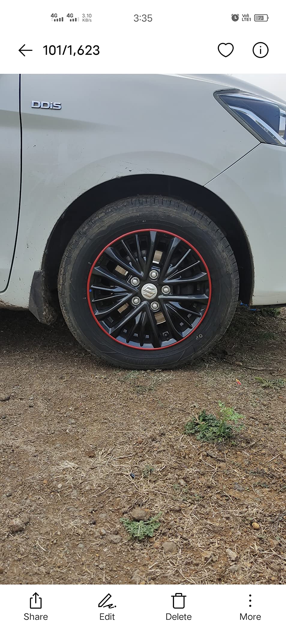 AUTO MT (RED) Car Universal Alloy Wheel Rim Ring Tyre Guard Edge ...