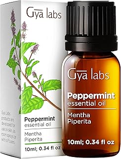 Gya Labs Peppermint Essential Oil for Hair – 0.34 Fl Oz – Premium Grade Essential Oils for Diffuser, Aromatherapy, Hair Care, Skin Care, Body, Massage & DIY Candle Making Scents