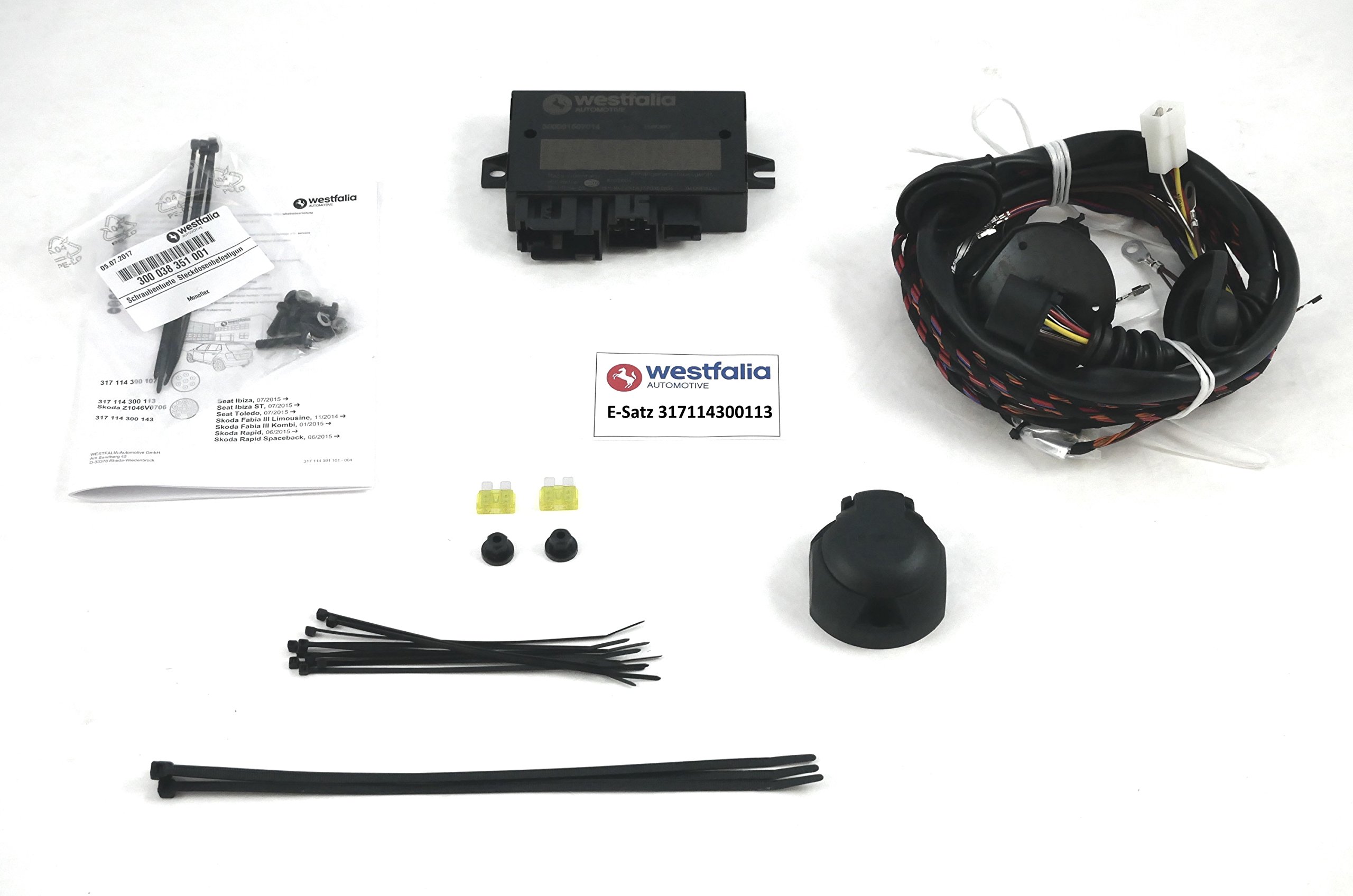 Westfalia Gancio Traino Rimovibile per Skoda Fabia 3 Combi, 01/2015-09/2021 e hatchback, 11/2014-05/2021, Viene Con un Westfalia Kit Cablaggio a 13 Pin