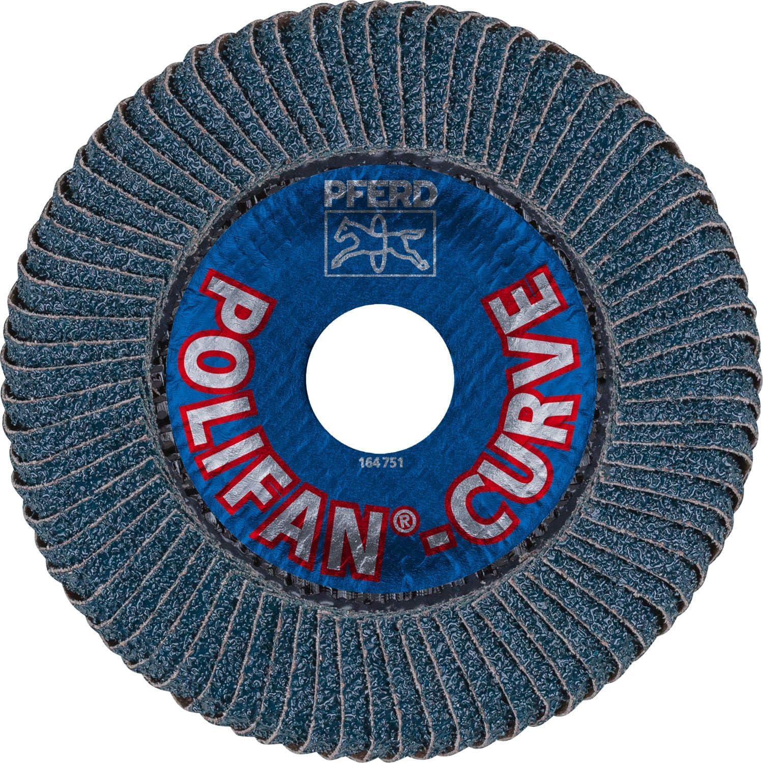 PFERD 4-1/2" x 7/8" POLIFAN CURVE Flap Disc SGP, Zirconia, 40 Grit, Medium Radius, 10-Pack