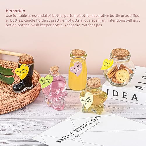 Miniatura 6 de Botella de vidrio con botellas de poción de corcho, 10 unidadesjuego, jarrón de brote, tarros de hechizos pequeños, formas surtidas, tarros de
