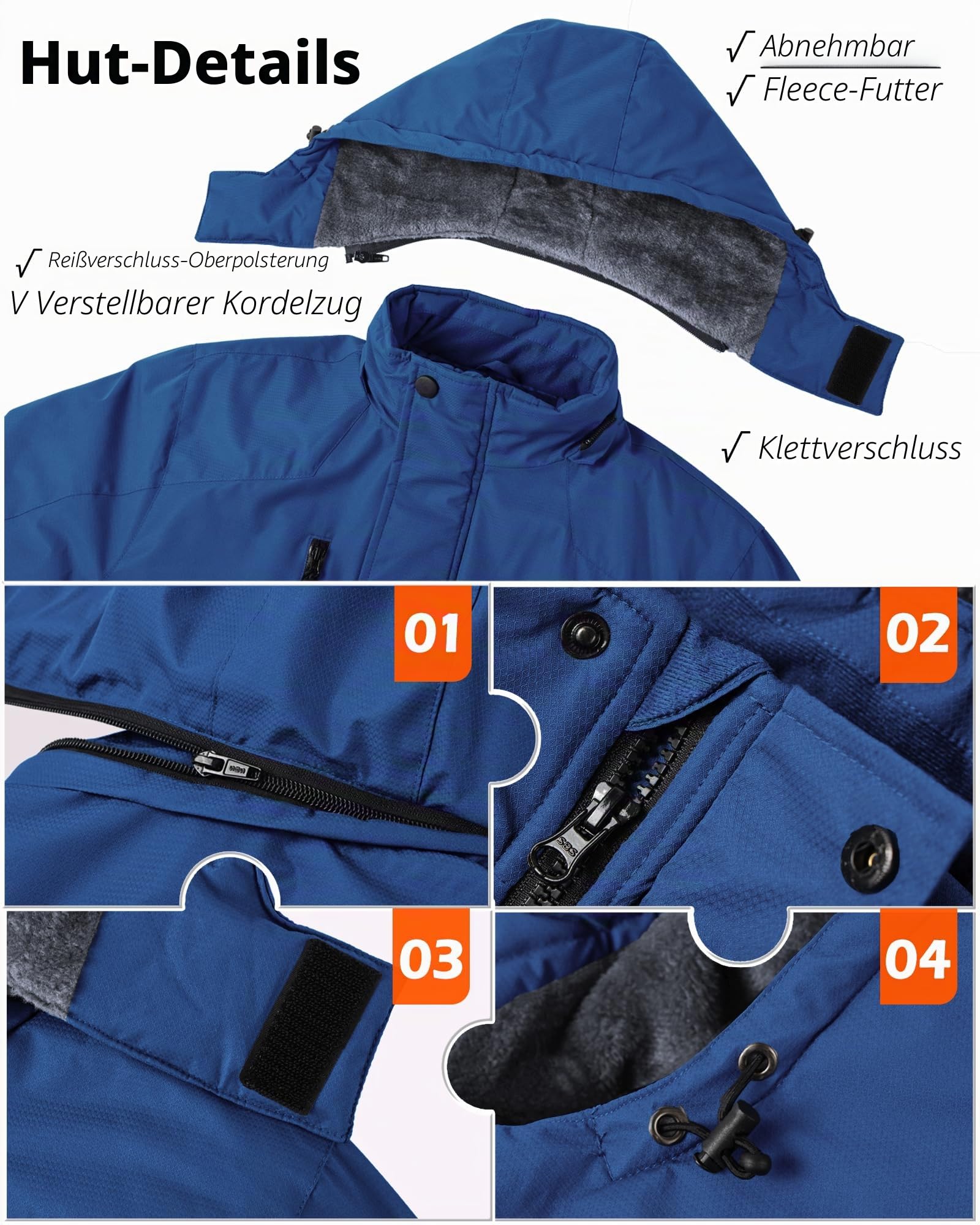 Tansozer Herren Wasserabweisende Gefütterte Winterjacke