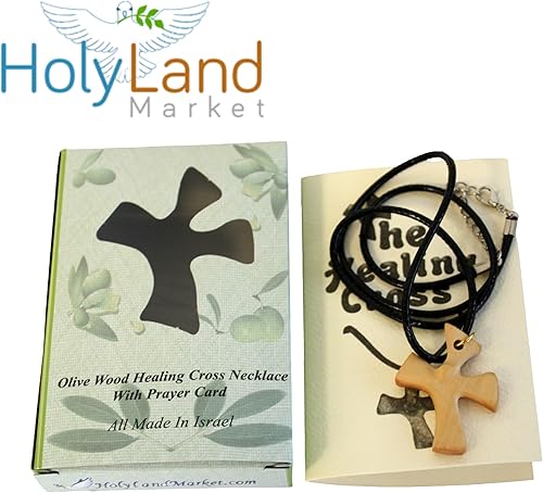 Miniatura 3 de Madera de olivo Curación Collar con CruzCollar con Oraciones 16x 12inches ampliable