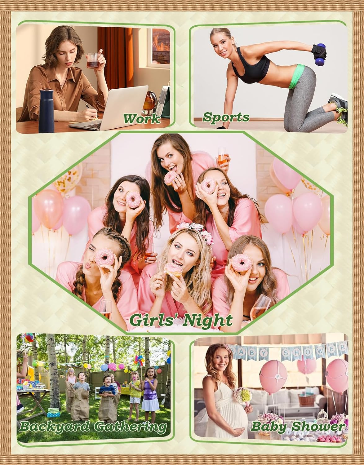 24pcs 6 set Jute Bags Set,Reusable Gift Favors Bag,Bridesmaid Bags with Big Ribbons,Burlap Bag,Jute Tote Bags with Handle - Image 6