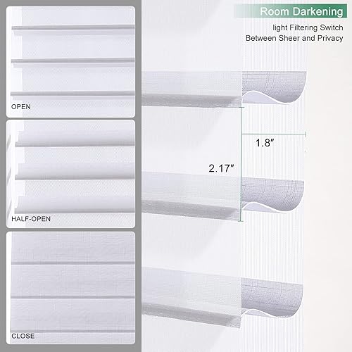 Miniatura 4 de Shangri-La - Persianas enrollables de tamaño personalizado para ventana, traslúcidas con patrón de flameado para filtrar la luz, para oscurecer la