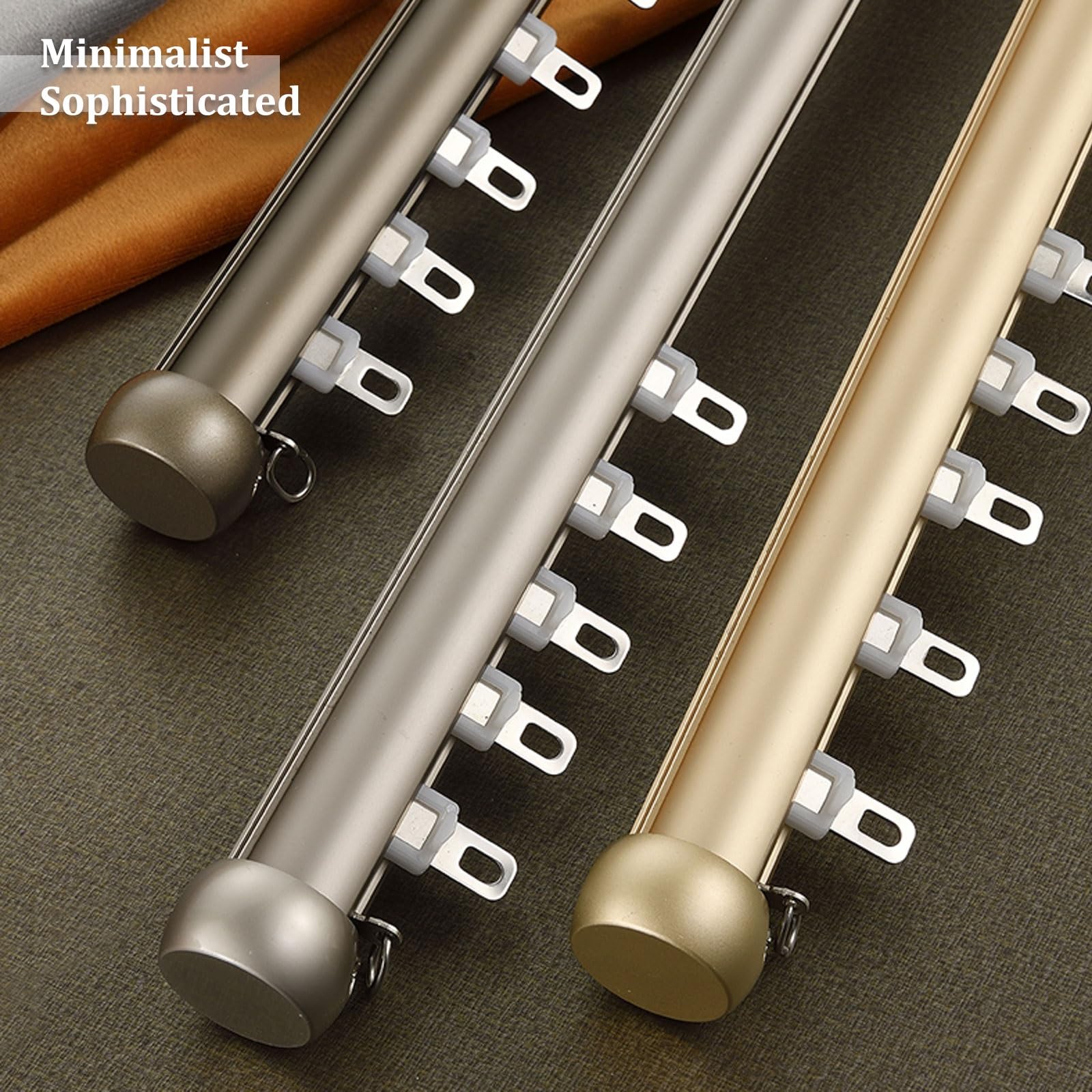 Wytrzymały aluminiowy system karnisza do zasłon sufitowych, 70–630 cm, odporna na rdzę, do dzielenia pokoju i dekoracji okien, grubość ściany 1,50 mm, biała, 170 cm (2 x 85 cm)