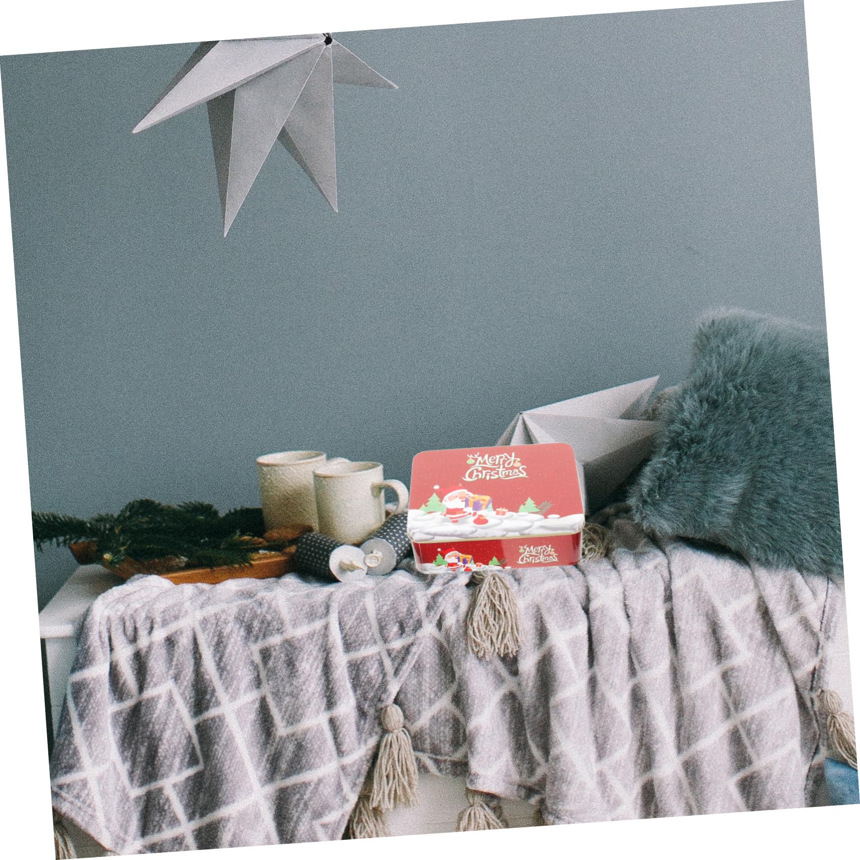 WOONEKY 8 Teiliges Metall Geschenkboxen mit Deckel Kleine Blechdosen für Weihnachtskarten Stabile Geschenkdosen aus Weißblech Vielseitig für Geldgeschenke Kekse Süßigkeiten Festliche