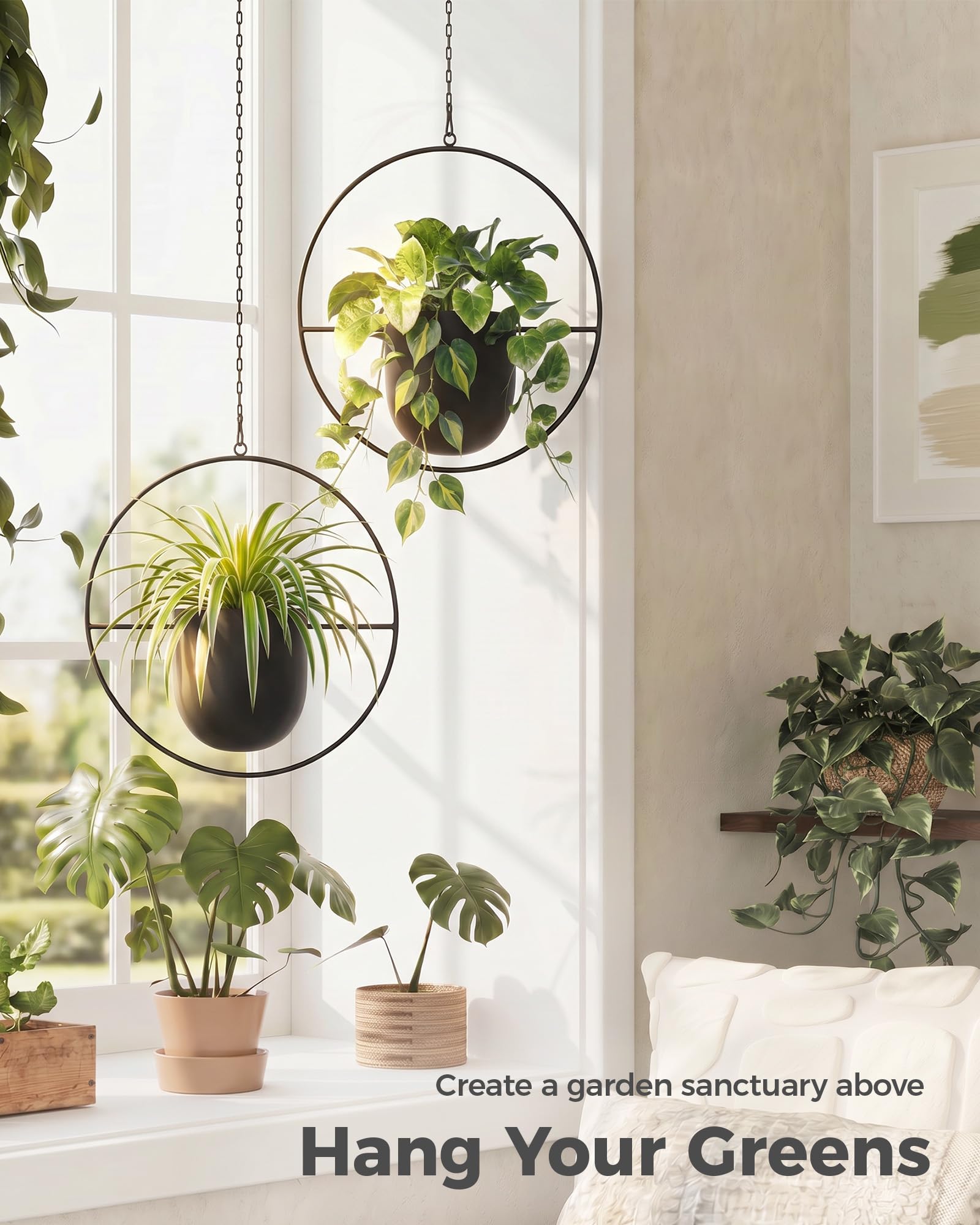 Bamworld Makramee Blumenampel Hängend 02 | Innen & Außen, Balkondeko, Boho-Stil, Hängeampel, Aesthetic Room Decor