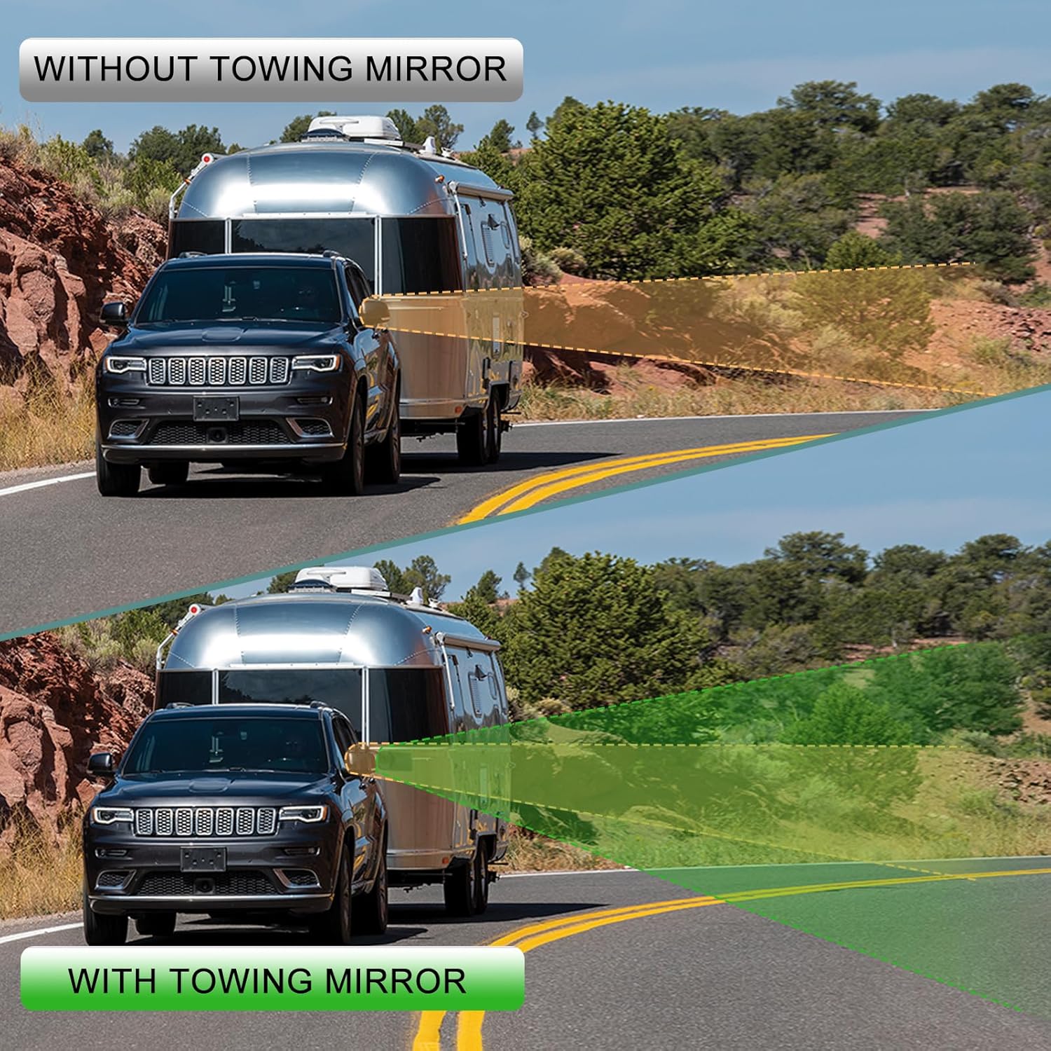 CICMOD Towing Mirrors Universal Clip-on Mirror Extenders for Towing Cars Trailer Truck Boat - Pack of 2