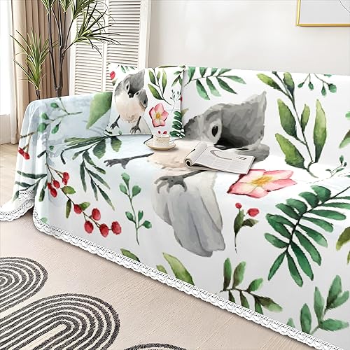 Vista 53 de Funda de sofá de acuarela de flores silvestres rosa y morada, fundas de sofá estampadas, fundas de sofá, fundas resistentes a las manchas, protector