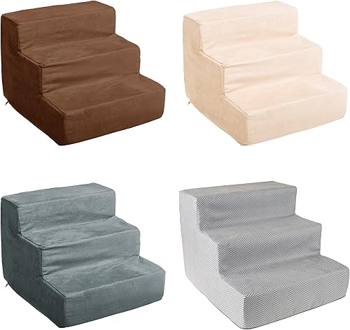 Miniatura 6 de Petmaker - Escaleras de espuma de alta densidad para mascotas, funda extraíble de microfibras y parte inferior antideslizante con zíper, lavable a