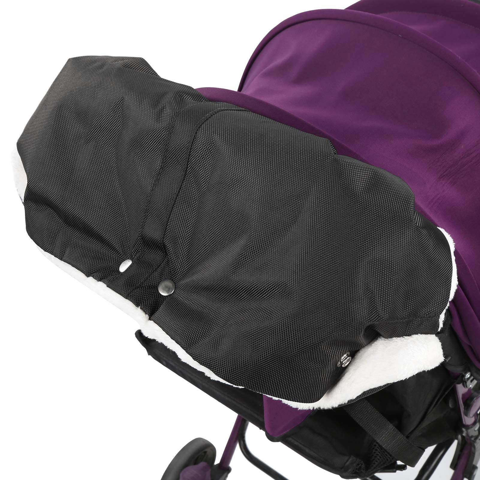 Stroller Hand Muff, Stroller Supplies Waterproof Baby Stroller Gloves, for Outdoor Travel Strollers with Beam(black)-image-47