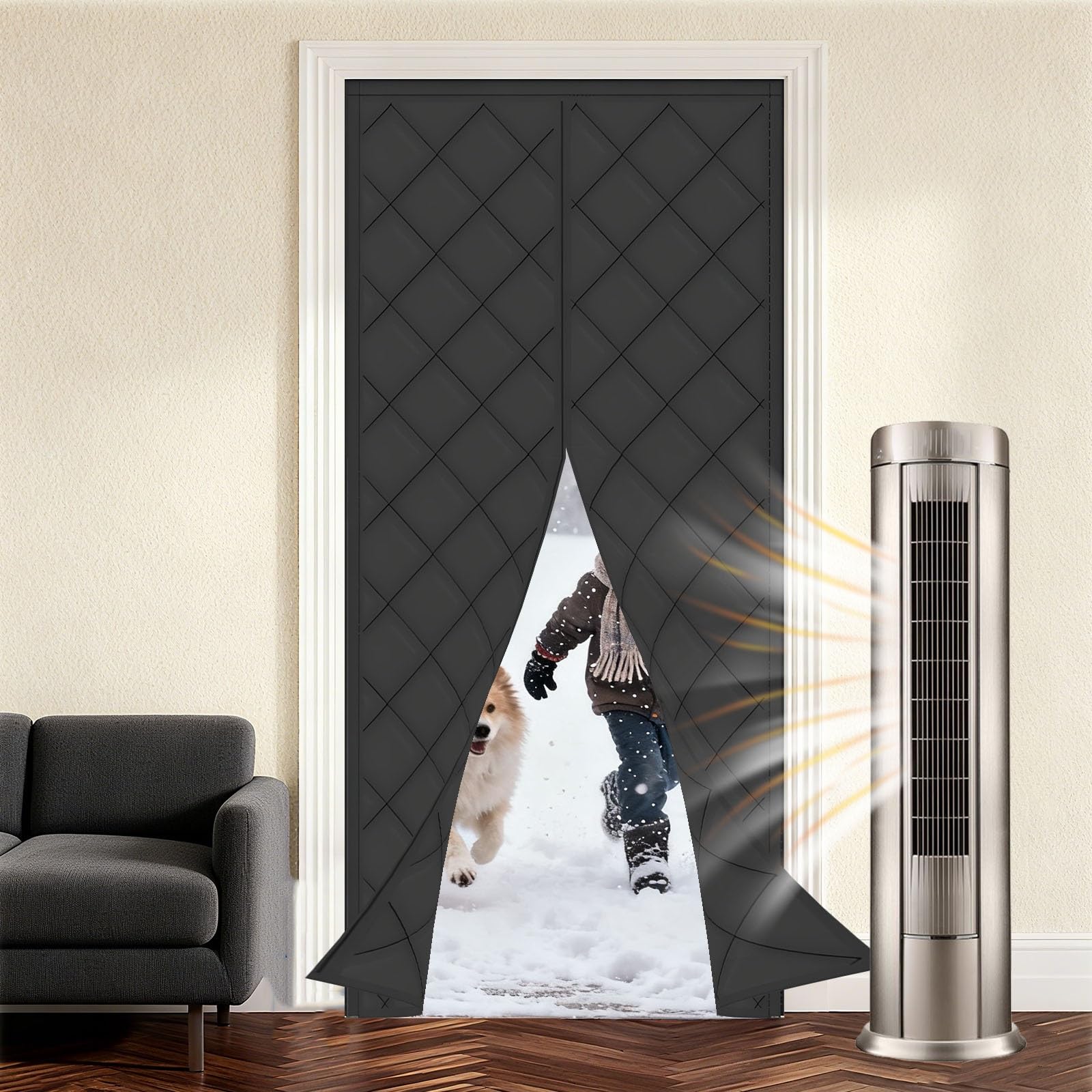 Rideau de porte entrée imperméable coupe-vent isolant thermique