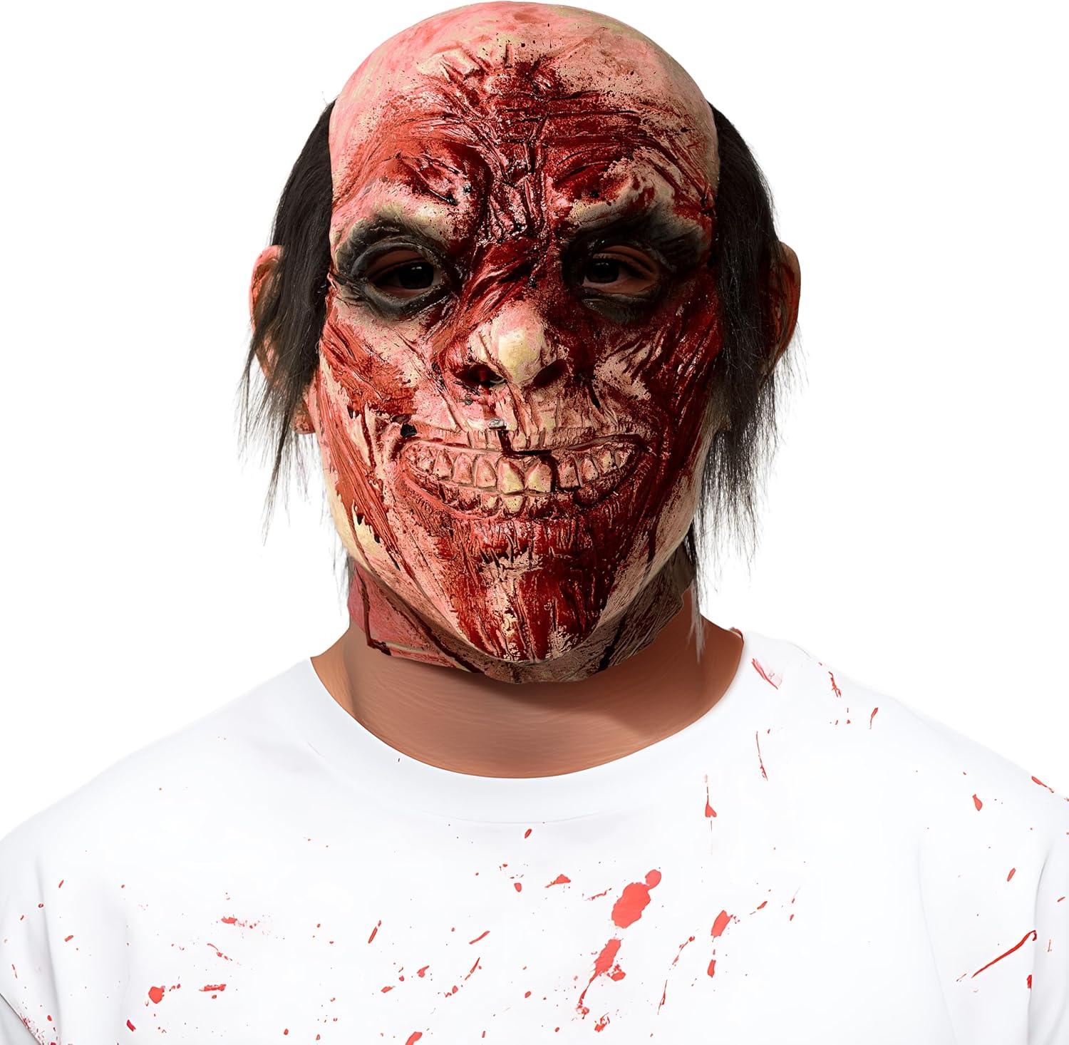 Spooktacular Creations Halloween Scary Zombie Head Mask, Horror Biochemical Monster and Creepy Latex Bloody Mask for Adult Halloween Killer Cosplay Costumes Accessory, Party Dress Up - Image 8