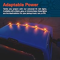 Vista 4 de TRUE MODS - Kit de luces LED ámbar para cabina de lágrima base gris DOT FMVSS 108 SAE P2PC ajuste universal luces de lágrima para camión, RV