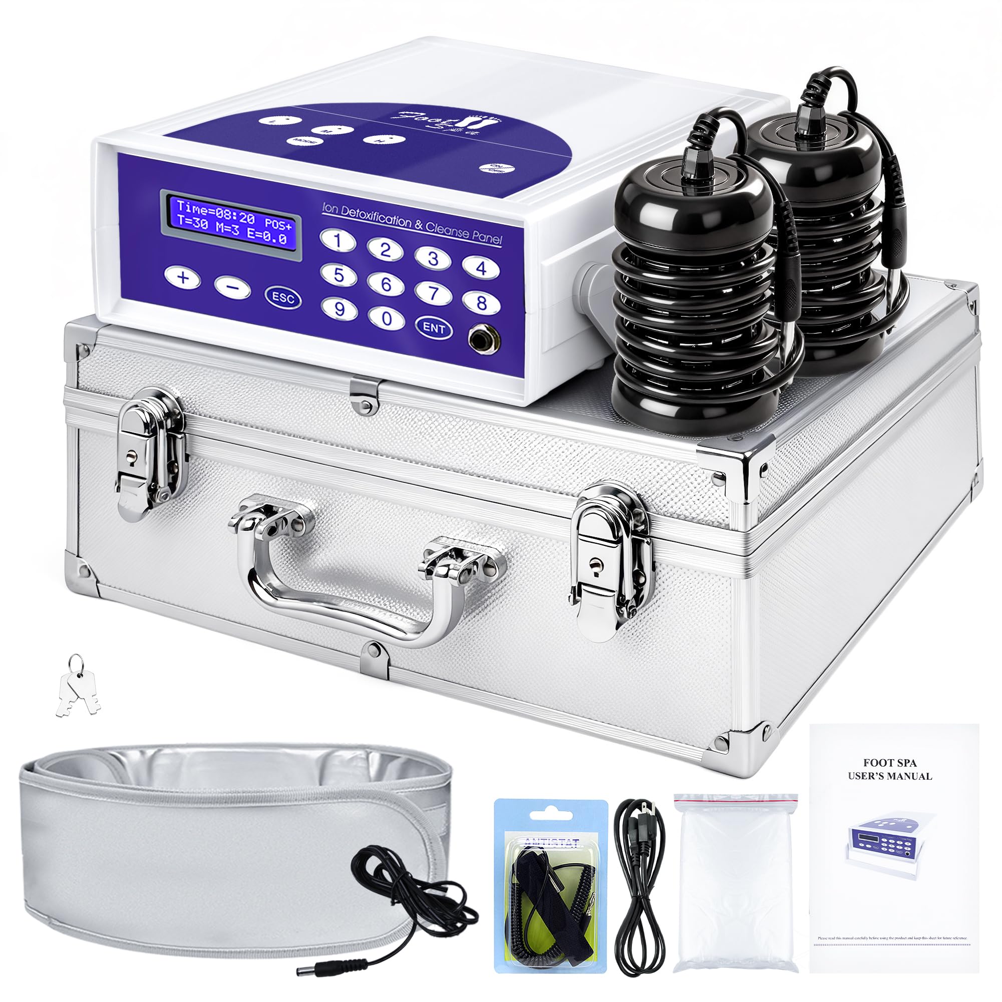 Lecaung Ionic Foot Bath Detox Machine, Professional Ion Cleanse Ionic Detox Foot Bath Spa Machine with LED Display, Far Infrared Belt