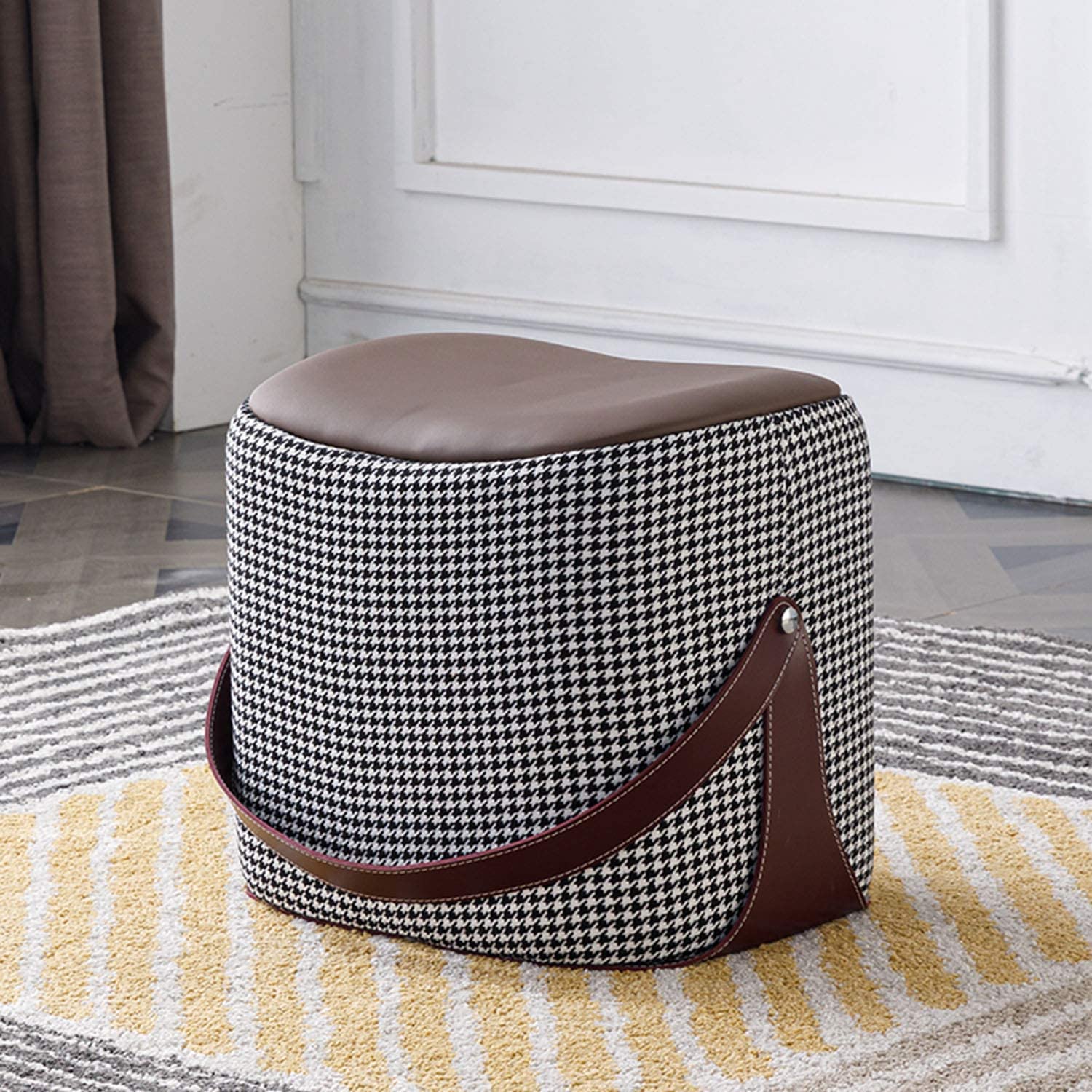 Tabouret bas de salon contemporain et pouf coffre de rangement gain de place