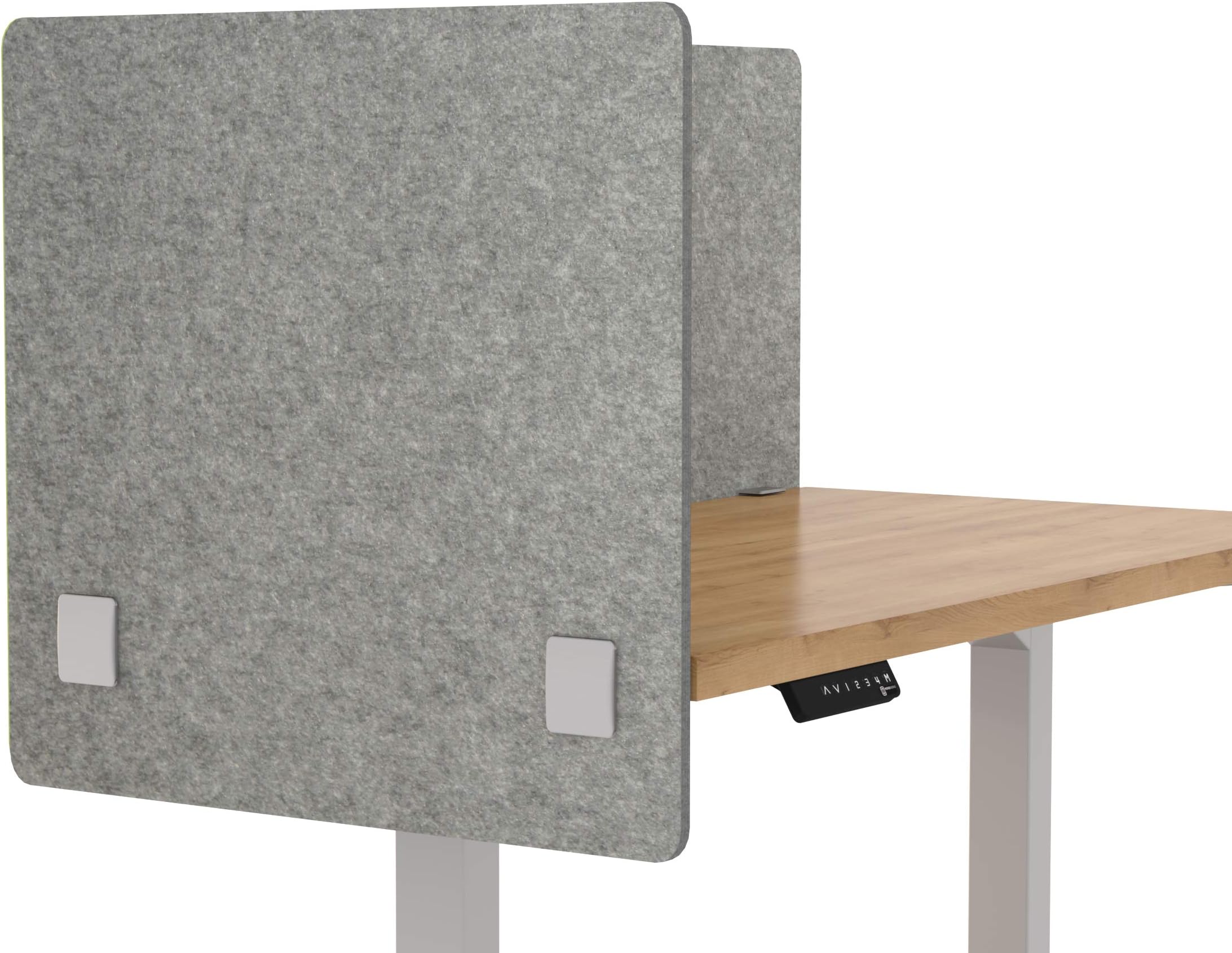VaRoom Acoustic Partition, Sound Absorbing Desk Divider – 30” W x 24”H Privacy Desk Mounted Cubicle Panel, Ash Grey