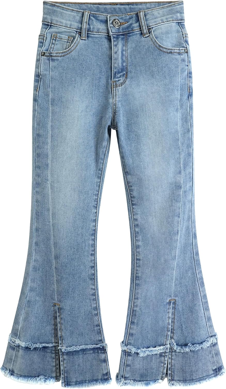 KIDSCOOL Little Big Girls Split Hem Flared Jeans Bell Bottom Denim Pants