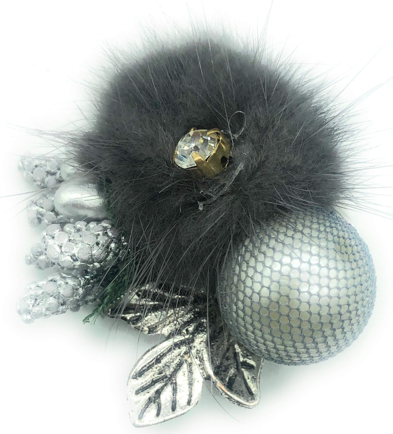 L A C E S T Y L E S, LS 9 mtr Soft Fur Flower with ZERKAN Stone for Packing, Dresses, Sarees, Lehenga, Suits, Bags, Decorations, Borders, Crafts and Home Décor(Pack of 3) (Grey)
