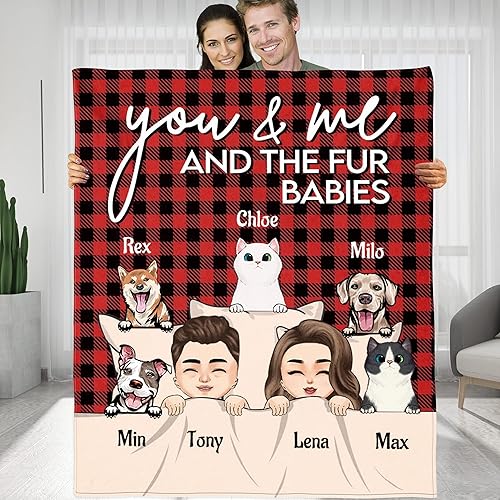 KERAOO Manta personalizada de regalo para mujeres y hombres, tú y yo y los bebés de piel, regalo de cumpleaños para el día de San Valentín para