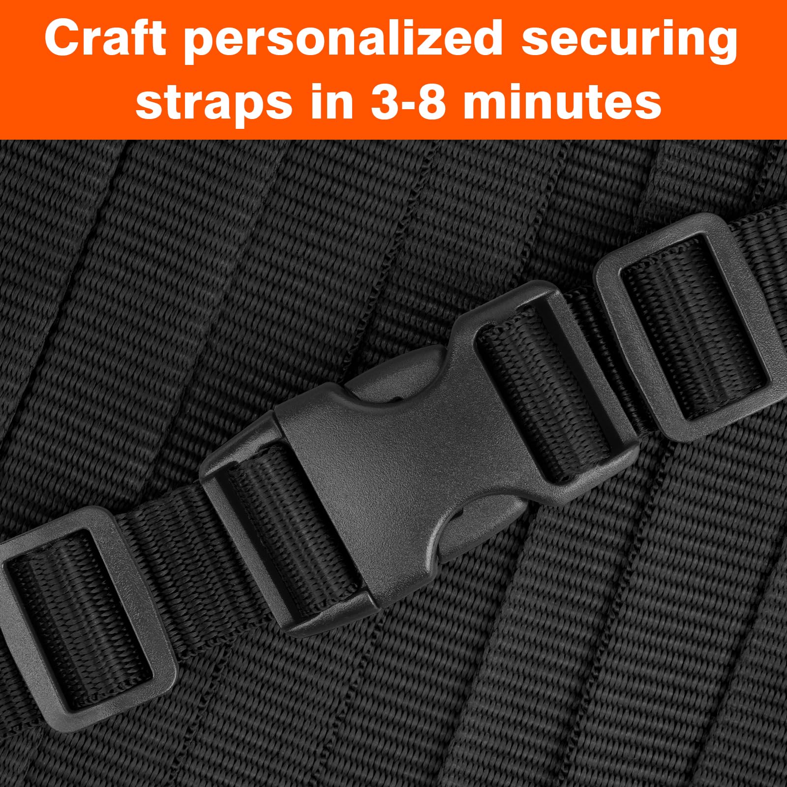 Black Webbing Straps - 10 Yards, 1" Wide -4