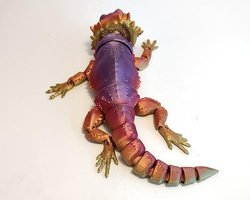 Miniatura 5 de Dragón barbudo lagarto - Adorable juguete articulado impreso en 3D (mediano, dorado)