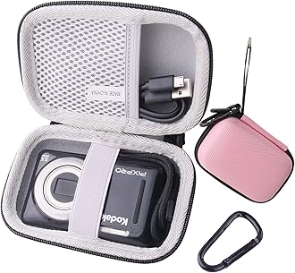 Hard EVA Carrying Case Compatible with KODAK PIXPRO C1/KODAK FZ55/FZ45/FZ43 Digital Camera Protection case. (pink)