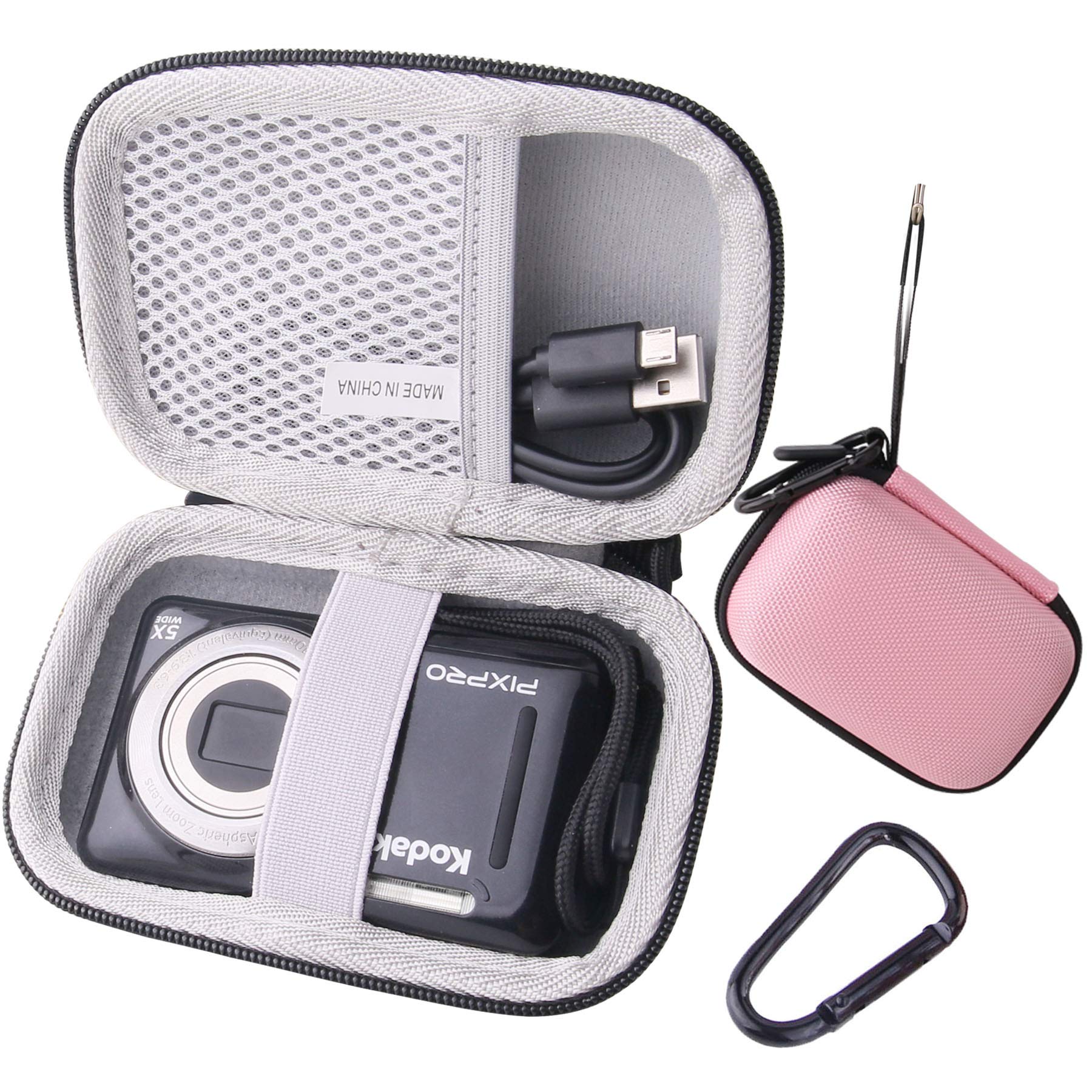 Hard EVA Carrying Case Compatible with KODAK PIXPRO FZ55/FZ45/FZ43 Digital Camera Protection case. (pink)