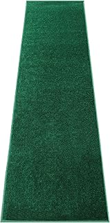 Green Event Carpet Aisle Runner - Quality Plush Pile Rug with Backing, Binding in Various Sizes (3 X 10 ft, Green)