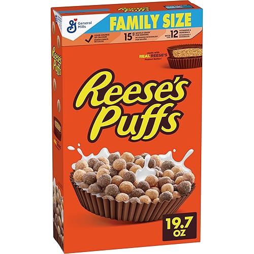 Miniatura 1 de Reeses Puffs - Cereal de desayuno mantequilla de maní de chocolate con grano entero 197 onzas