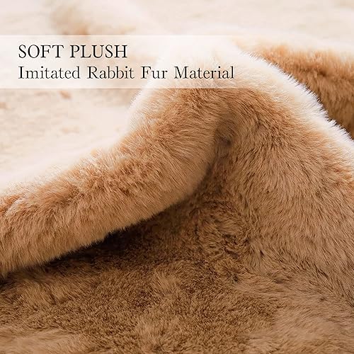 Miniatura 43 de Alfombra blanca de 3 x 3.9 pies, suave y esponjosa, de piel de oveja sintética, bonita alfombra de felpa para guardería, habitación de niños y Blanco