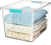 Vista 14 de Vtopmart - Paquete de 4 contenedores de almacenamiento de plástico de 6 cuartos de galón con tapas, contenedores sensoriales transparentes