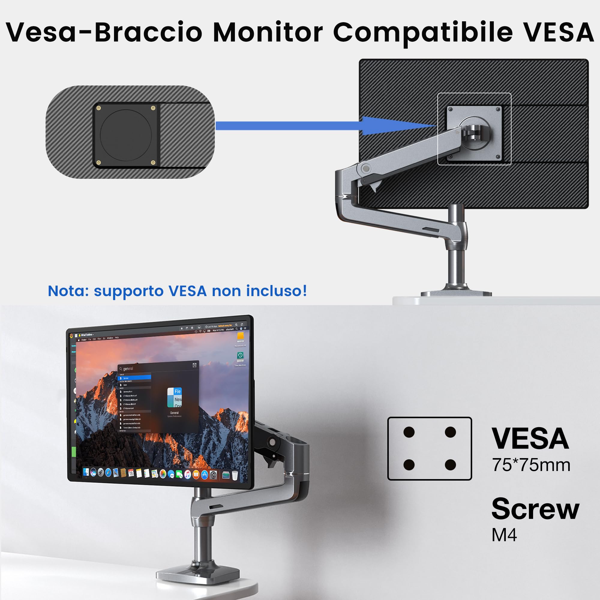 Kwumsy Monitor Portatile Per Laptop 16 Pollici - Doppio Monitor Portatile Per All Laptop, Estensore Schermo 16:10 Ultra Sottile, Supporto Girevole, Staccabile Schermo, Supporto VESA, Plug & Play