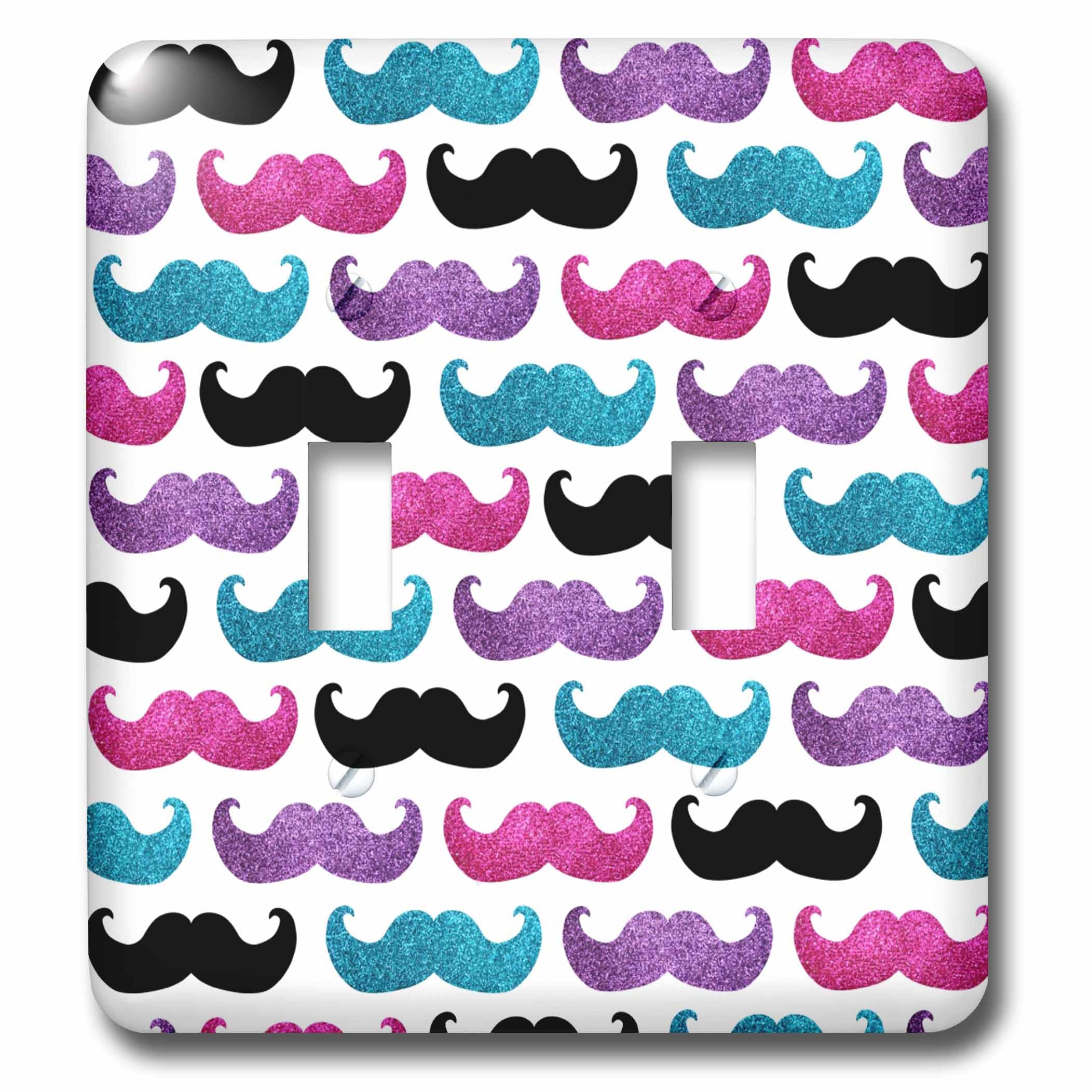 Double interrupteur à bascule design moustaches multicolores pour chambre ado branchée